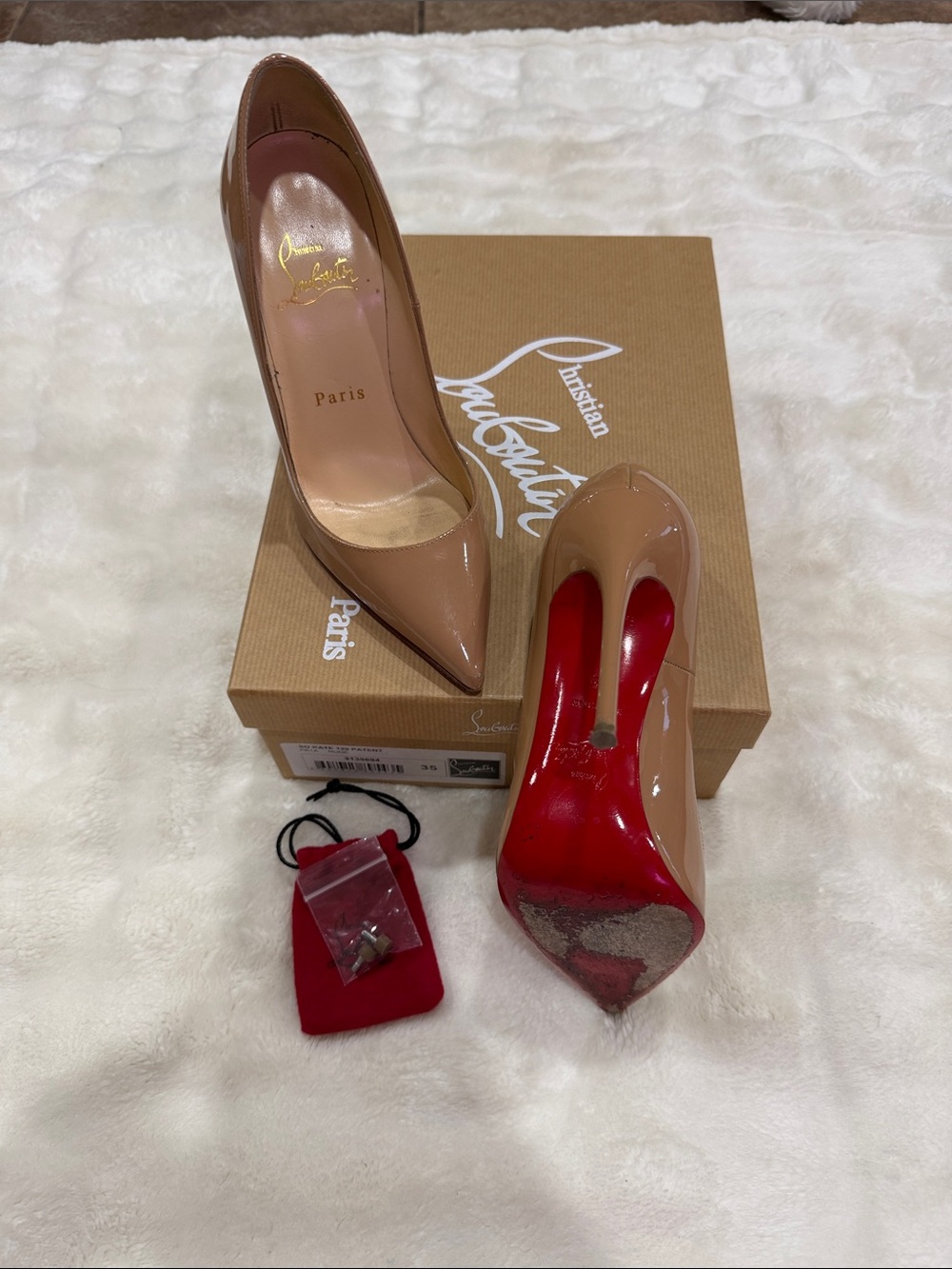 Christian Louboutin Nude So Kate 120 Patent Sz 35